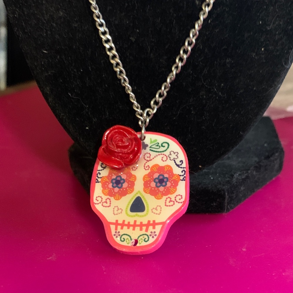 Colorful Skull Pendant Necklace